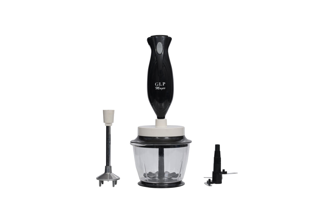 GLP Magic Combo - Hand Blender-cum- Chopper 300 WATTS BLACK & WHITE.   MODEL NO. G-MCHBCB-25.