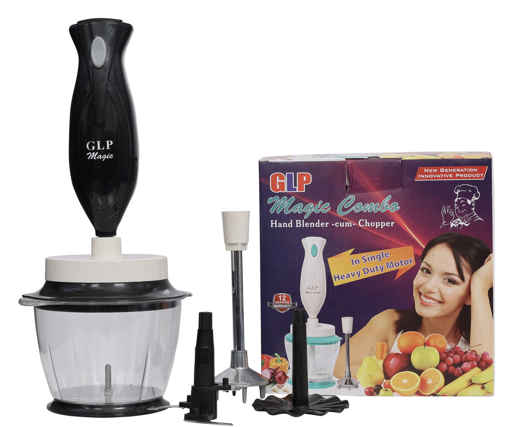 GLP Magic Combo - Hand Blender-cum- Chopper 300 WATTS BLACK & WHITE.   MODEL NO. G-MCHBCB-25.