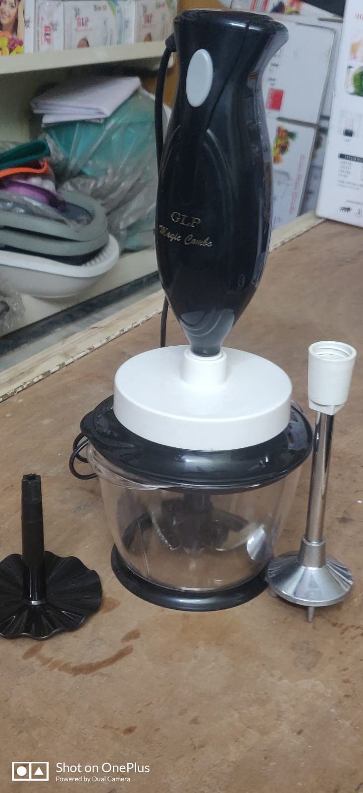 GLP Magic Combo - Hand Blender-cum- Chopper 300 WATTS BLACK & WHITE.   MODEL NO. G-MCHBCB-25.