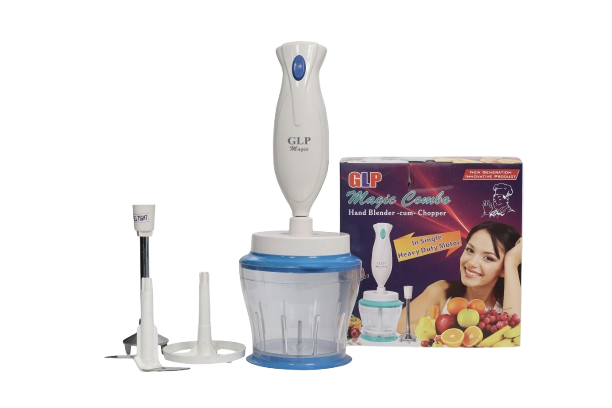 GLP Magic Combo - Hand Blender-cum- Chopper 300 WATTS BLACK & WHITE. MODEL NO. G-MCHBCoW-26.