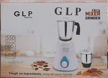 GLP SPECTRA MIXER GRINDER & WET GRINDER 3 JAR 600 W      MODEL NO. G-COMG-3J-42